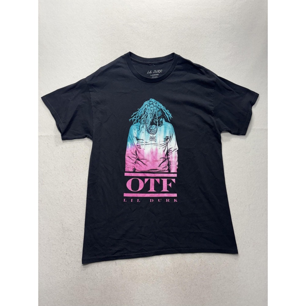 Lil Durk Shirt Mens Large Black OTF Graphic Tee Rapper Hip Hop Music Concert